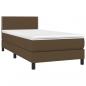 Preview: Boxspringbett mit Matratze & LED Dunkelbraun 90x190 cm Stoff