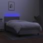 Preview: Boxspringbett mit Matratze & LED Hellgrau 90x200 cm Stoff