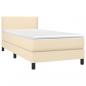 Preview: Boxspringbett mit Matratze & LED Creme 90x200 cm Stoff