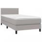 Preview: Boxspringbett mit Matratze & LED Hellgrau 100x200 cm Stoff