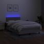 Preview: Boxspringbett mit Matratze & LED Hellgrau 120x200 cm Stoff