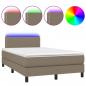 Preview: Boxspringbett mit Matratze & LED Taupe 120x200 cm Stoff