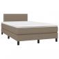 Preview: Boxspringbett mit Matratze & LED Taupe 120x200 cm Stoff