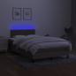 Preview: Boxspringbett mit Matratze & LED Taupe 120x200 cm Stoff