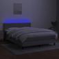 Preview: Boxspringbett mit Matratze & LED Hellgrau 140x190 cm Stoff