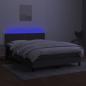 Preview: Boxspringbett mit Matratze & LED Dunkelgrau 140x190 cm Stoff