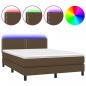 Preview: Boxspringbett mit Matratze & LED Dunkelbraun 140x190 cm Stoff