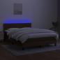 Preview: Boxspringbett mit Matratze & LED Dunkelbraun 140x190 cm Stoff