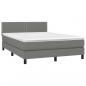 Preview: Boxspringbett mit Matratze & LED Dunkelgrau 140x200 cm Stoff