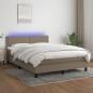 Preview: ARDEBO.de - Boxspringbett mit Matratze & LED Taupe 140x200 cm Stoff