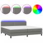 Preview: Boxspringbett mit Matratze & LED Dunkelgrau 200x200 cm Stoff