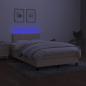 Preview: Boxspringbett mit Matratze & LED Creme 120x200 cm Stoff