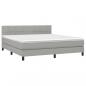 Preview: Boxspringbett mit Matratze & LED Hellgrau 160x200 cm Stoff