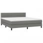 Preview: Boxspringbett mit Matratze & LED Dunkelgrau 160x200 cm Stoff 