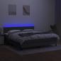 Preview: Boxspringbett mit Matratze & LED Dunkelgrau 160x200 cm Stoff 