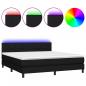 Preview: Boxspringbett mit Matratze & LED Schwarz 160x200 cm Stoff