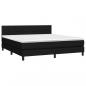 Preview: Boxspringbett mit Matratze & LED Schwarz 160x200 cm Stoff