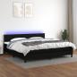 Preview: ARDEBO.de - Boxspringbett mit Matratze & LED Schwarz 200x200 cm Stoff