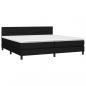 Preview: Boxspringbett mit Matratze & LED Schwarz 200x200 cm Stoff