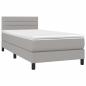 Preview: Boxspringbett mit Matratze & LED Hellgrau 80x200 cm Stoff