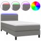 Preview: Boxspringbett mit Matratze & LED Dunkelgrau 80x200 cm Stoff