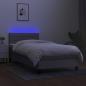 Preview: Boxspringbett mit Matratze & LED Hellgrau 90x200 cm Stoff