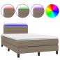 Preview: Boxspringbett mit Matratze & LED Taupe 120x200 cm Stoff