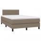 Preview: Boxspringbett mit Matratze & LED Taupe 120x200 cm Stoff