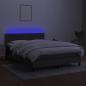 Preview: Boxspringbett mit Matratze & LED Dunkelgrau 140x190 cm Stoff