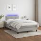 Preview: ARDEBO.de - Boxspringbett mit Matratze & LED Hellgrau 120x200 cm Stoff