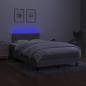 Preview: Boxspringbett mit Matratze & LED Hellgrau 120x200 cm Stoff