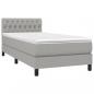 Preview: Boxspringbett mit Matratze & LED Hellgrau 90x200 cm Stoff