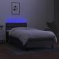 Preview: Boxspringbett mit Matratze & LED Dunkelgrau 90x200 cm Stoff