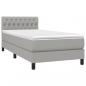 Preview: Boxspringbett mit Matratze & LED Hellgrau 100x200 cm Stoff