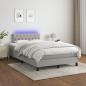 Preview: ARDEBO.de - Boxspringbett mit Matratze & LED Hellgrau 120x200 cm Stoff