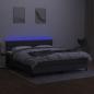 Preview: Boxspringbett mit Matratze & LED Dunkelgrau 160x200 cm Stoff