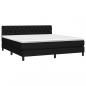 Preview: Boxspringbett mit Matratze & LED Schwarz 160x200 cm Stoff