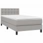 Preview: Boxspringbett mit Matratze & LED Hellgrau 100x200 cm Stoff