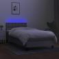 Preview: Boxspringbett mit Matratze & LED Hellgrau 100x200 cm Stoff