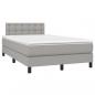 Preview: Boxspringbett mit Matratze & LED Hellgrau 120x200 cm Stoff