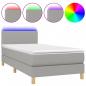 Preview: Boxspringbett mit Matratze & LED Hellgrau 80x200 cm Stoff