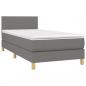 Preview: Boxspringbett mit Matratze & LED Dunkelgrau 90x200 cm Stoff