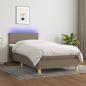 Preview: ARDEBO.de - Boxspringbett mit Matratze & LED Taupe 90x200 cm Stoff