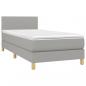 Preview: Boxspringbett mit Matratze & LED Hellgrau 100x200 cm Stoff