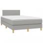 Preview: Boxspringbett mit Matratze & LED Hellgrau 120x200 cm Stoff