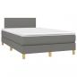 Preview: Boxspringbett mit Matratze & LED Dunkelgrau 120x200 cm Stoff