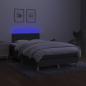 Preview: Boxspringbett mit Matratze & LED Dunkelgrau 120x200 cm Stoff