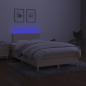 Preview: Boxspringbett mit Matratze & LED Creme 120x200 cm Stoff