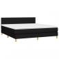 Preview: Boxspringbett mit Matratze & LED Schwarz 180x200 cm Stoff