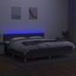 Preview: Boxspringbett mit Matratze & LED Dunkelgrau 200x200 cm Stoff